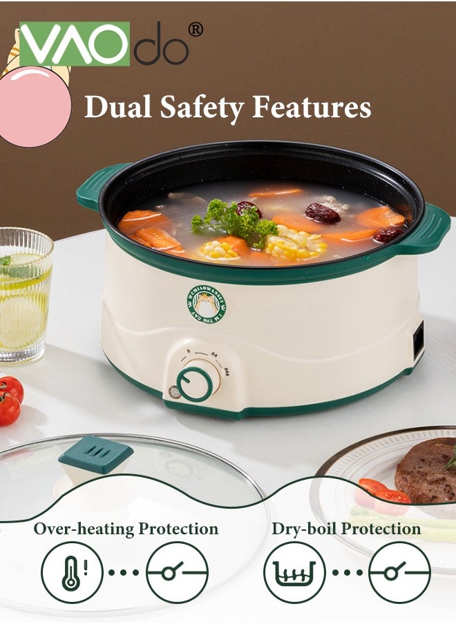 VAOdo 3L Non-Stick Electric Cooking Pot, Ver-Heating and Boil Dry Protection Pan, 3 levels for adjustment Electric Skillet, 1000W Frying Pan, Electric Saucepan for Noodles Egg Steak Oatmeal and Soup  - Image 2