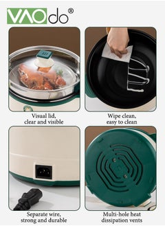 VAOdo 3L Non-Stick Electric Cooking Pot, Ver-Heating and Boil Dry Protection Pan, 3 levels for adjustment Electric Skillet, 1000W Frying Pan, Electric Saucepan for Noodles Egg Steak Oatmeal and Soup  - Image 5