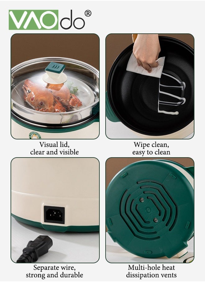 VAOdo 3L Non-Stick Electric Cooking Pot, Ver-Heating and Boil Dry Protection Pan, 3 levels for adjustment Electric Skillet, 1000W Frying Pan, Electric Saucepan for Noodles Egg Steak Oatmeal and Soup  - Image 5