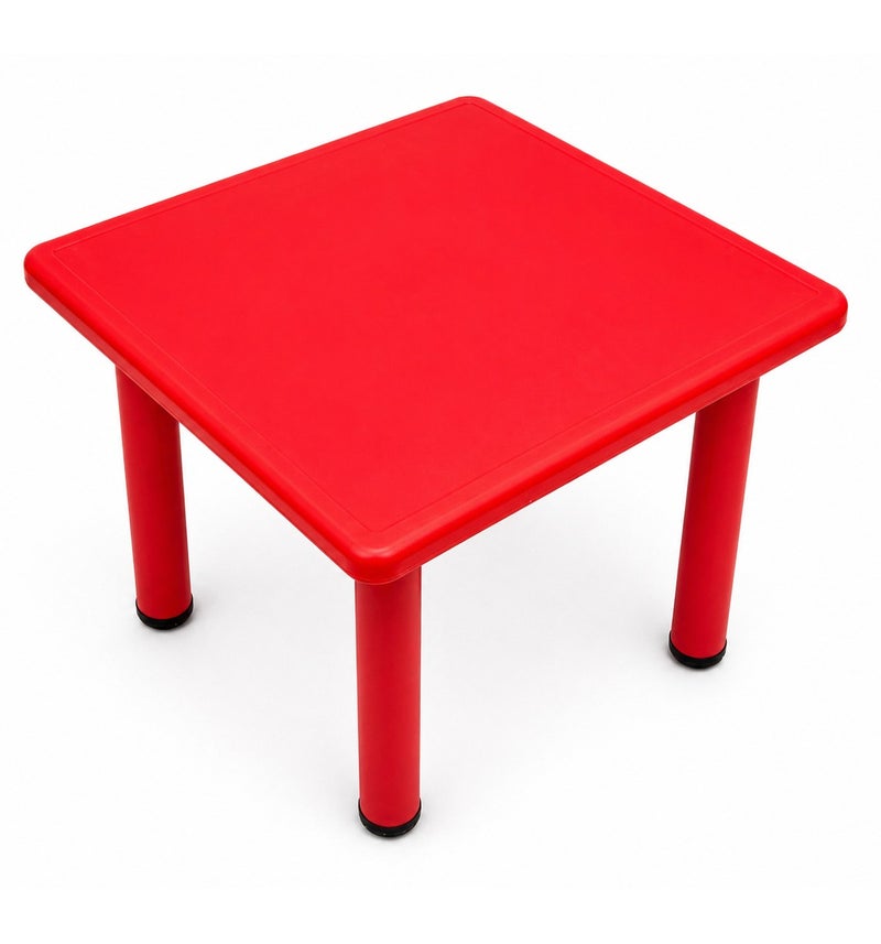 Funz Kids Square Plastic Study Table for Home or School Size 60*60cm Height Adjustable Strong & Durable, Red ( Table Only ) - Image 5
