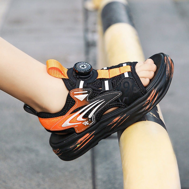 Boys Sandals Summer Non-Slip Soft Sole Children'S Sports Beach Shoes Big Kids Knob Boys Sandals - Image 2