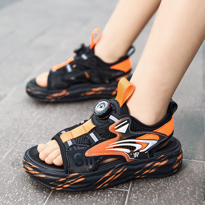Boys Sandals Summer Non-Slip Soft Sole Children'S Sports Beach Shoes Big Kids Knob Boys Sandals - Image 3