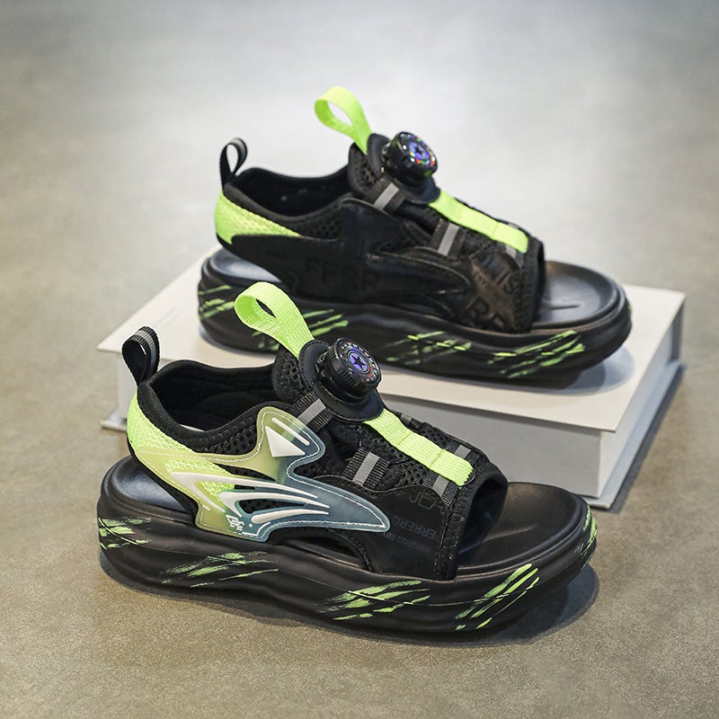 Boys Sandals Summer Non-Slip Soft Sole Children'S Sports Beach Shoes Big Kids Knob Boys Sandals - Image 1