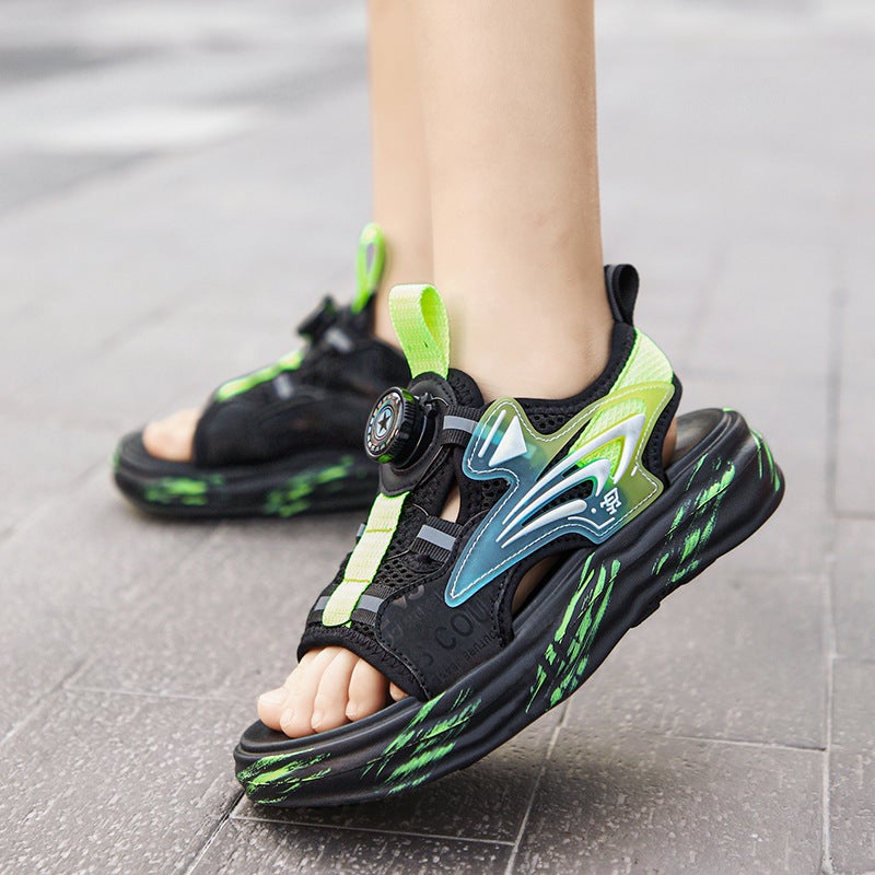 Boys Sandals Summer Non-Slip Soft Sole Children'S Sports Beach Shoes Big Kids Knob Boys Sandals - Image 5