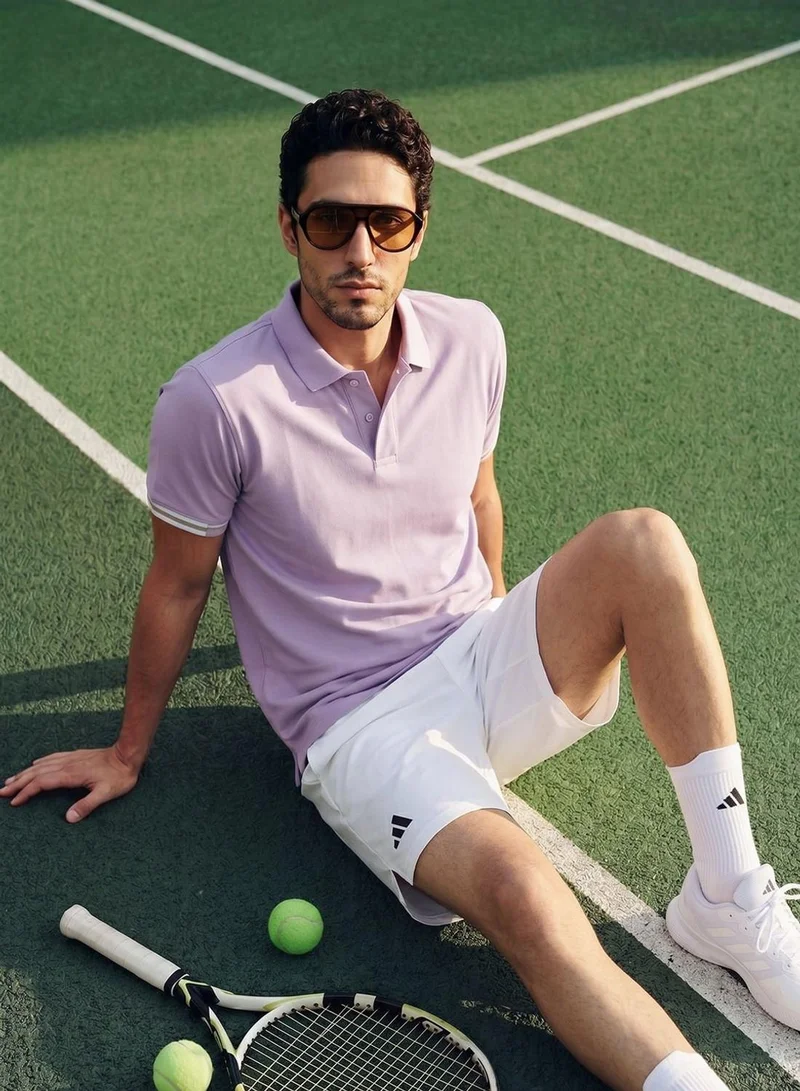 دينيس لينغو Men Lilac Cotton Blend Solid Regular T-Shirt