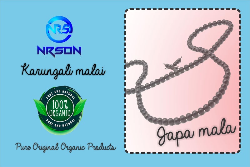 NRSON Unisex Adult Karungali Malai Original Natural Black Ebony Wood Mala 108+1 Beads for Meditation Pooja Chanting Wearing Prayer Beads Size 6 Mm - Image 2