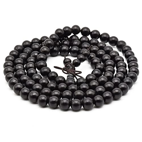 NRSON Unisex Adult Karungali Malai Original Natural Black Ebony Wood Mala 108+1 Beads for Meditation Pooja Chanting Wearing Prayer Beads Size 6 Mm - Image 1