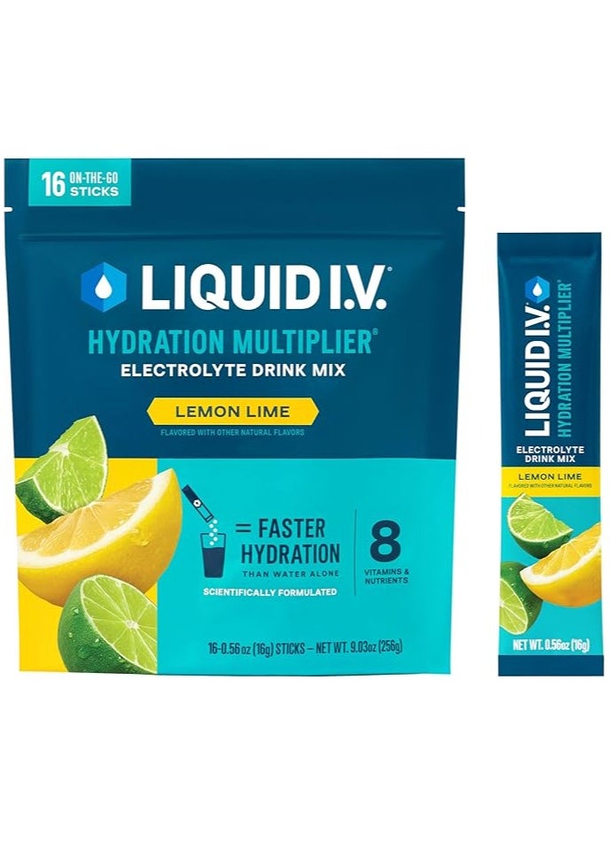 Liquid I.V. Liquid IV Electrolyte Multiplayer Kit With Lemon Extract, 16 Pieces  - Image 1