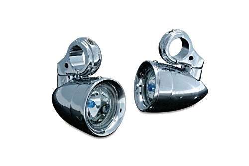 Kuryakyn 5019 Motorcycle Lighting Accessory Engine Guard Mounted Driving Lights Universal Fit for 114 Engine GuardsTubing Chrome 1 Pair
