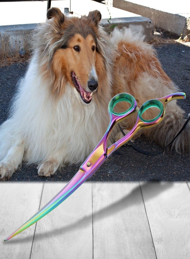 Sharf Rainbow 8.5 Inch Curved Dog Grooming Scissors - Trusted Brand - Premium Steel Professional Dog Grooming Scissors - Ergonomic Design - Image 5