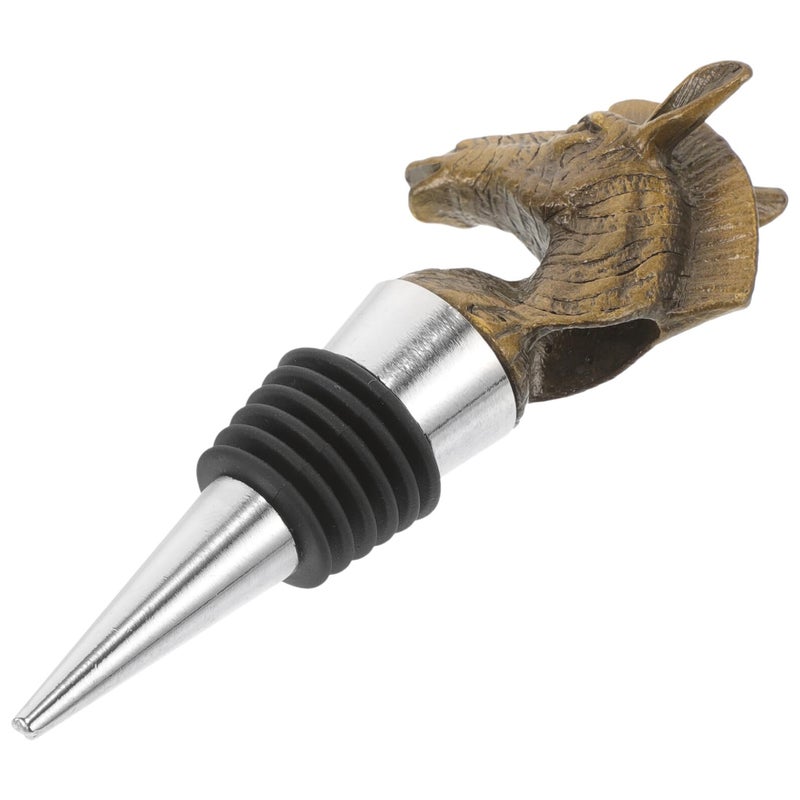 Deer Head Wine Bottle Stopper Metal Reusable with Sealing Plug for Home Bar Kitchen - Image 2
