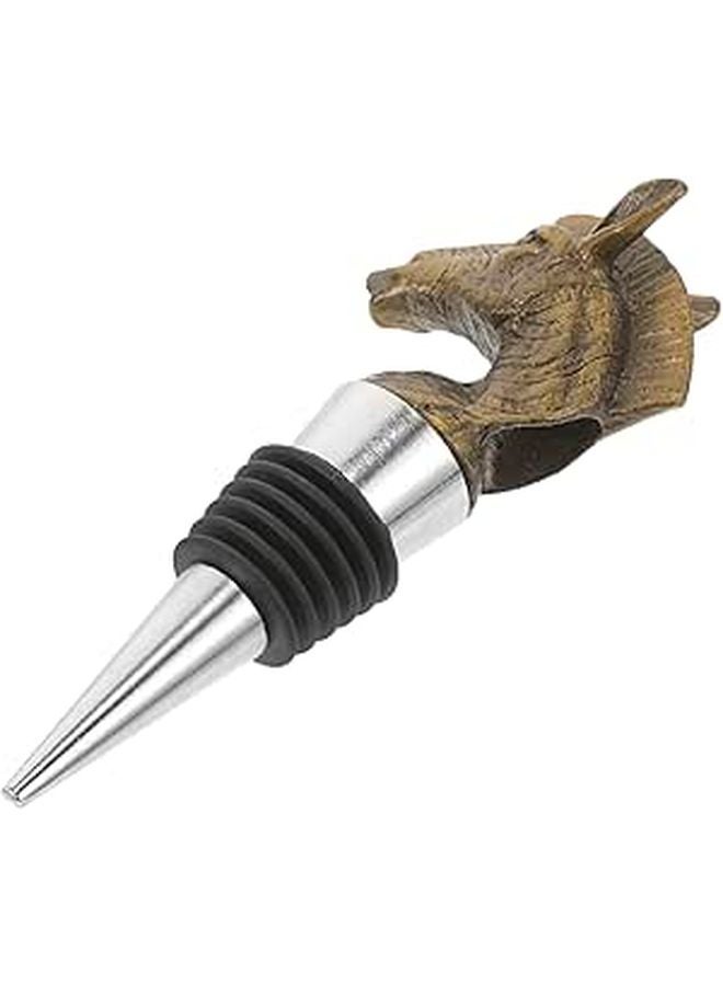 Deer Head Wine Bottle Stopper Metal Reusable with Sealing Plug for Home Bar Kitchen - Image 1