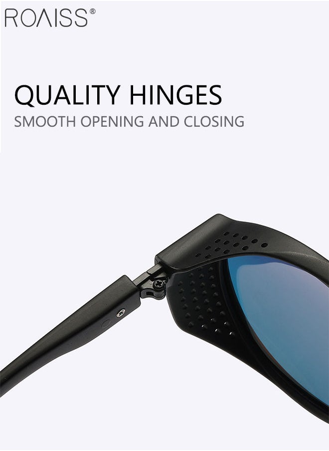 roaiss - Men's Polarized Round Sunglasses, UV400 Protection Sun Glasses with PC Frame, Fashion Anti-Glare Sun Shades for Men Driving, Fishing, Traveling, Cycling, Black Lens - Image 1