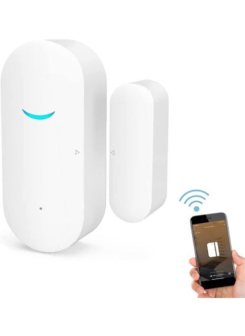 WiFi Door Window Sensor, Wireless Security Alarm Door Sensor, Tuya Smart Door Window Sensor, Compatible with Alexa Google Assistant, Home Business Security Door Open Contact Sensor