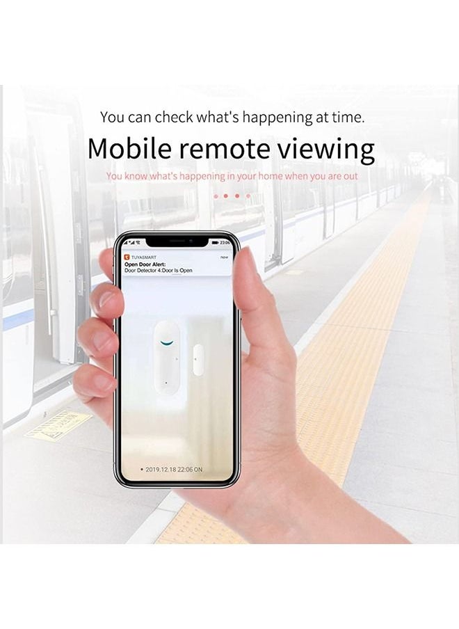 WiFi Door Window Sensor, Wireless Security Alarm Door Sensor, Tuya Smart Door Window Sensor, Compatible with Alexa Google Assistant, Home Business Security Door Open Contact Sensor