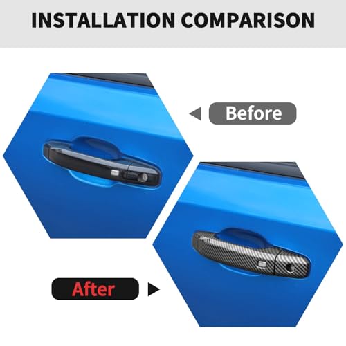 RT-TCZ RTTCZ Door Handle Cover Trim Decoration Exterior Accessories for Chevy Colorado 2023 2024for GMC Canyon 2023 2024for Chevy SilveradoGMC Sierra 20192024 Black Carbon Fiber - Image 3