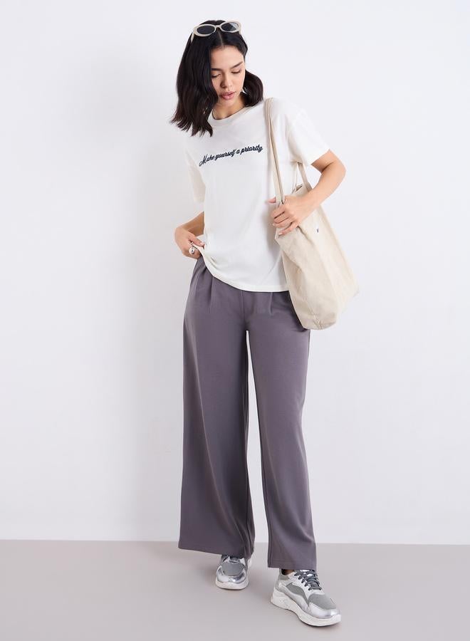 Styli Embroidered Slogan Boxy Fit T-Shirt - Image 2