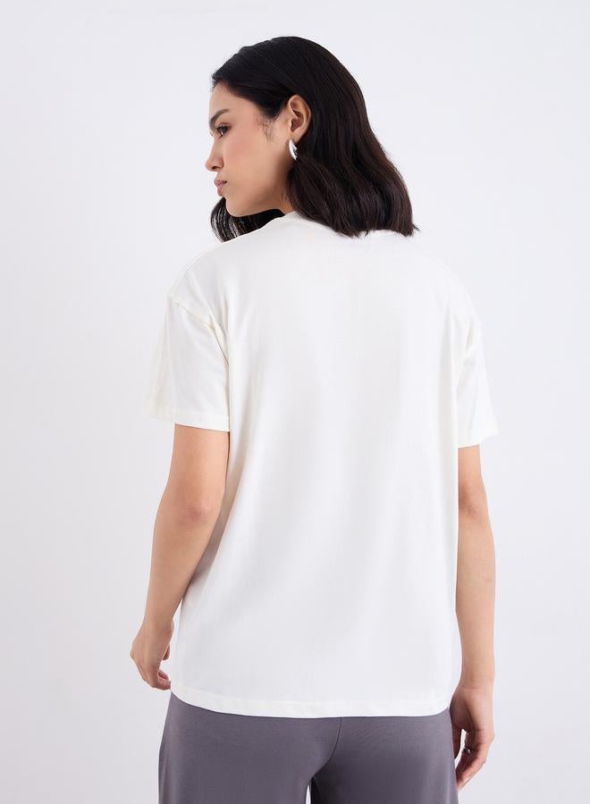 Styli Embroidered Slogan Boxy Fit T-Shirt - Image 5