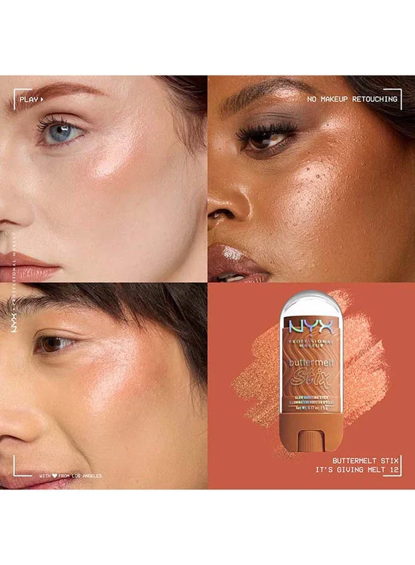 Nyx Professional Makeup  NYX Professional Makeup Buttermelt Stix, Glow Boosting Stix, up to 8 HR wear, It's Giving Melt for Women | Best Price UAE