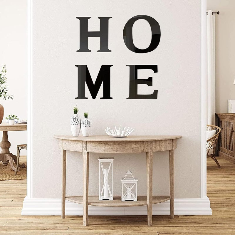 TPGP CREATCABIN 4Pcs Acrylic Mirror Home Sign Letters Wall Art Decals - Black - Image 5