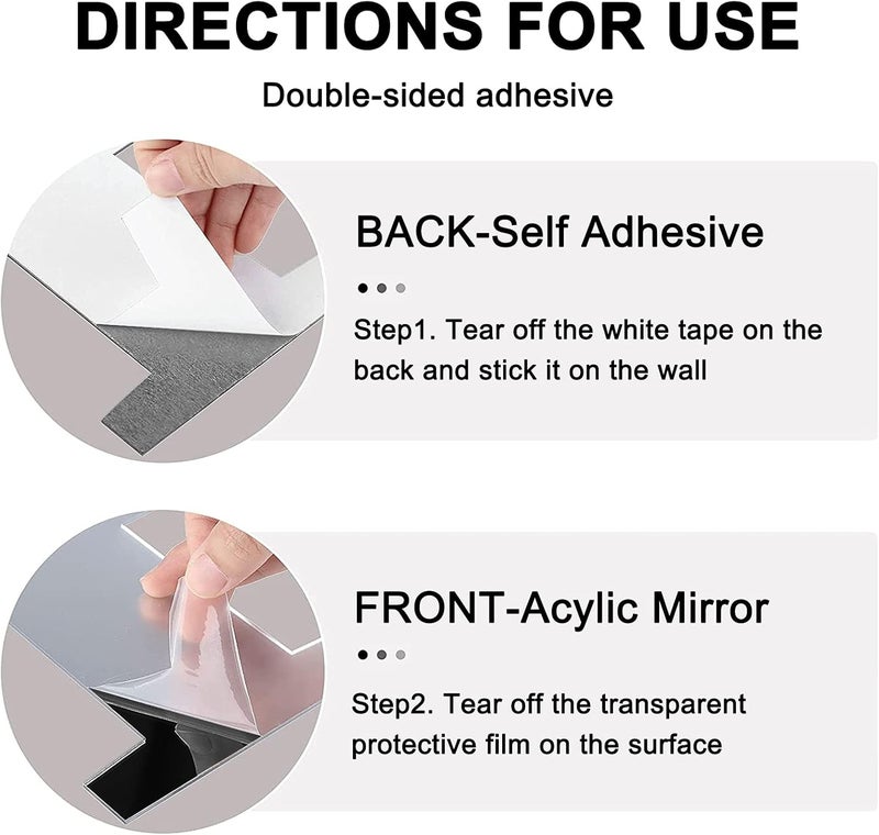 TPGP CREATCABIN 4Pcs Acrylic Mirror Home Sign Letters Wall Art Decals - Black - Image 3