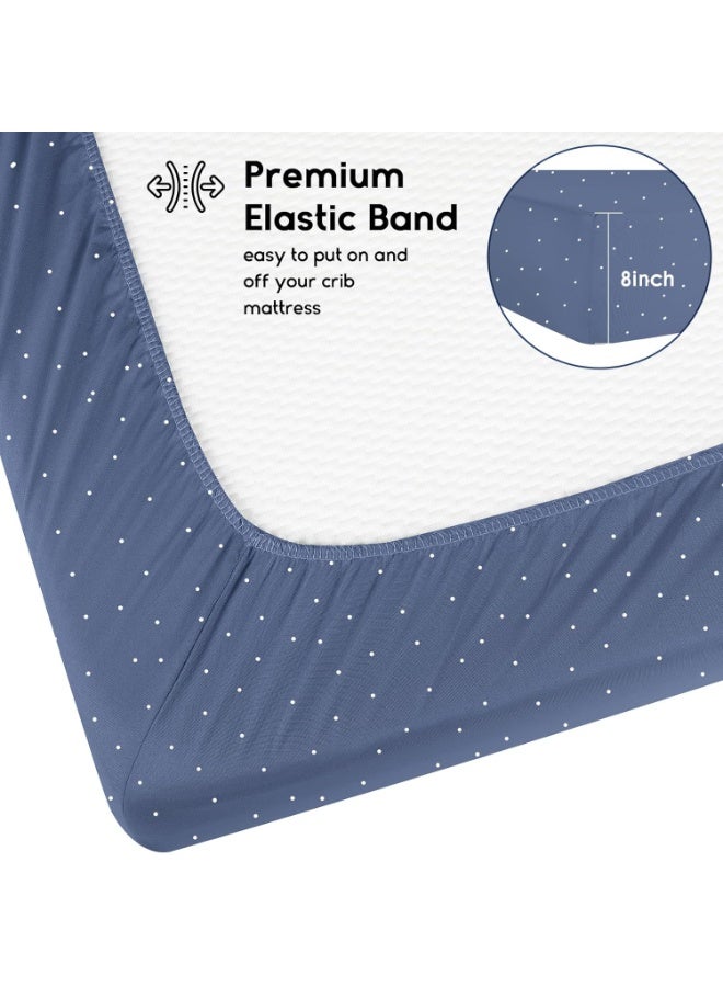 Yoofoss Baby Crib Sheets for Boys Girls, Fitted Crib Sheet 2 Pack for Standard Crib and Toddler Mattress, Super Soft Microfiber Baby Sheet 28x52x8in(Panda) - Image 3