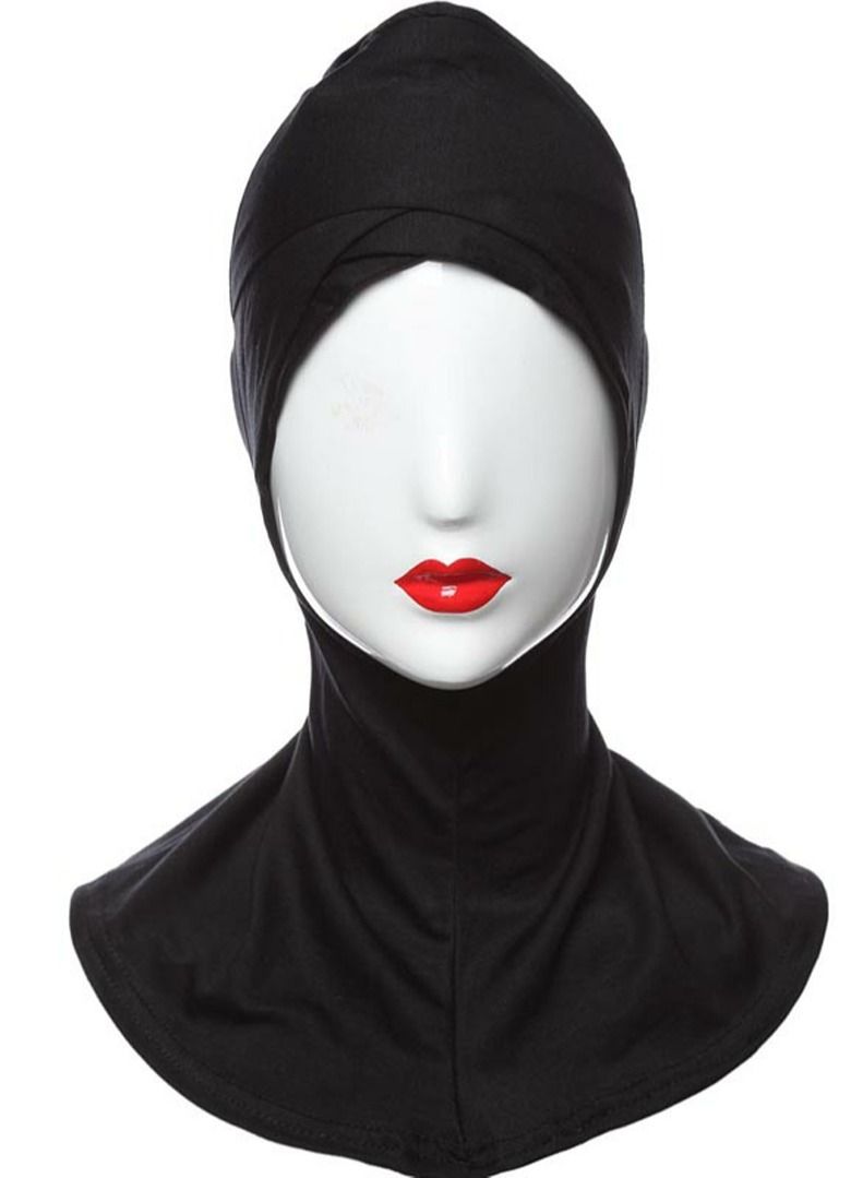 Loquat Muslim Women's Traditional Solid Color Modal Hijab Inner Cap Black - Image 1