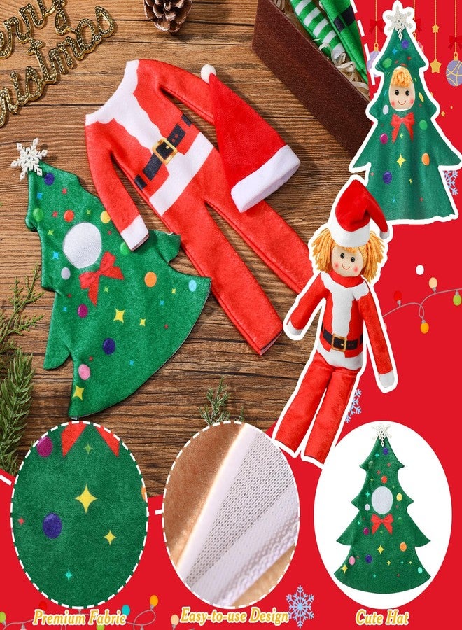 Silipull 8 Pcs Christmas Doll Clothes Bulk Christmas Doll Costume Set Xmas Tree Decor Snowman Snowflake Costume Accessories for Xmas Party Decoration(Classic Style) - Image 3
