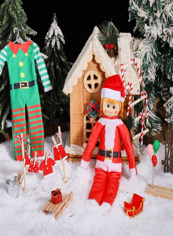 Silipull 8 Pcs Christmas Doll Clothes Bulk Christmas Doll Costume Set Xmas Tree Decor Snowman Snowflake Costume Accessories for Xmas Party Decoration(Classic Style) - Image 5