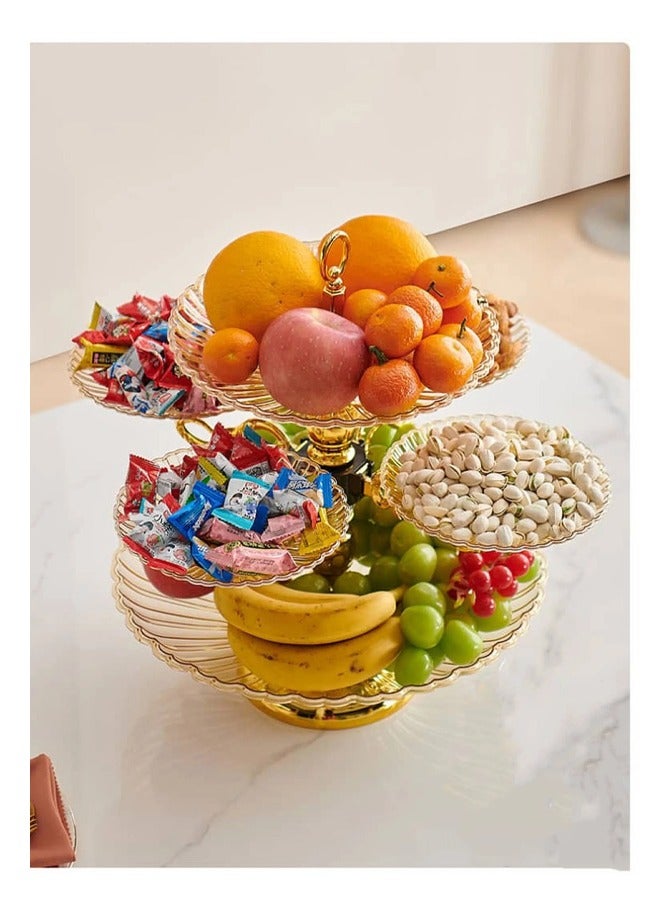 Luxury Crystal Glass Fruit Tray Double Layer Candy Dish Living Room Coffee Table Nuts Bowl Creative Snack Dried Fruit Plate - Image 3