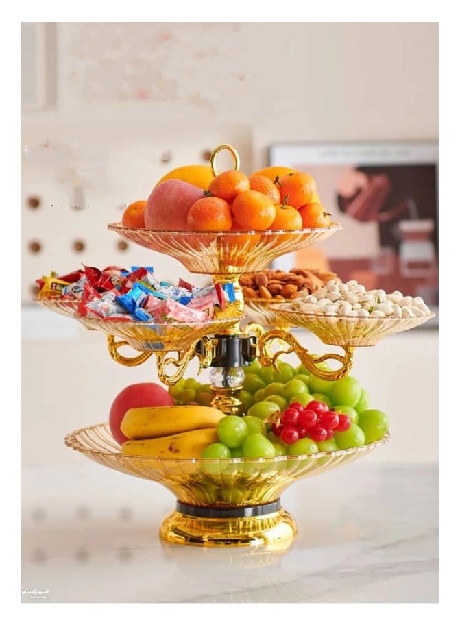 Luxury Crystal Glass Fruit Tray Double Layer Candy Dish Living Room Coffee Table Nuts Bowl Creative Snack Dried Fruit Plate - Image 2