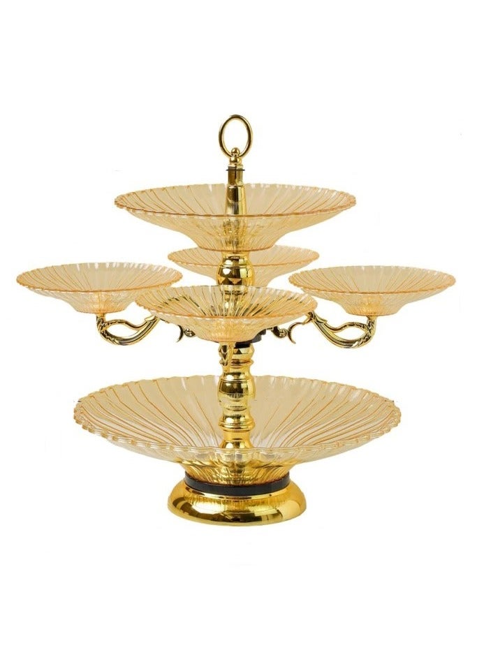 Luxury Crystal Glass Fruit Tray Double Layer Candy Dish Living Room Coffee Table Nuts Bowl Creative Snack Dried Fruit Plate - Image 1