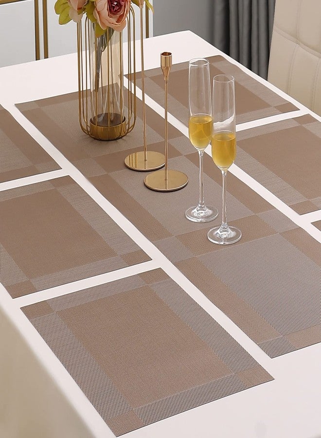 HOKIPO PVC Placemats with Table Runner for Dining Table 6 Seater (AR4232) - Image 3