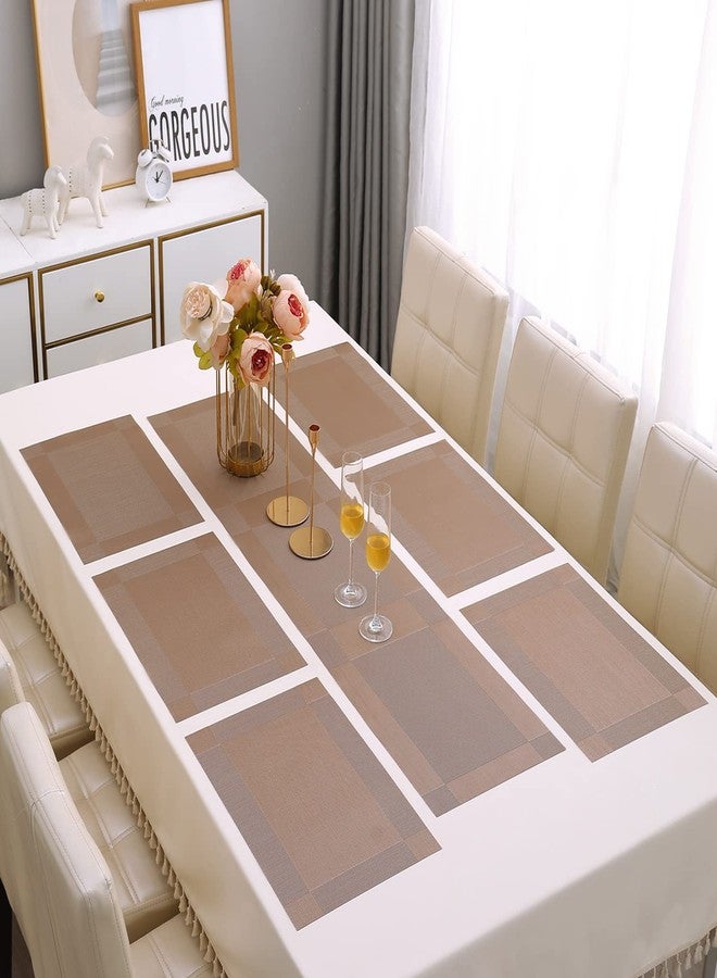 HOKIPO PVC Placemats with Table Runner for Dining Table 6 Seater (AR4232) - Image 1