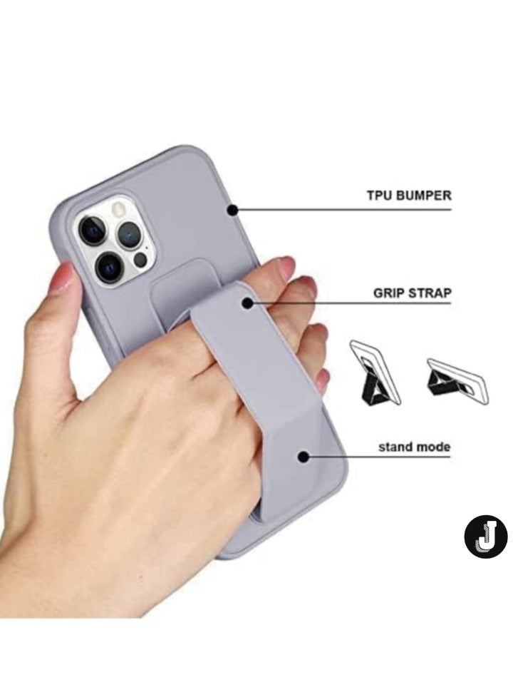 JAJEEK iPhone 16 Pro Titanium Gray Magnetic Car Mount Kickstand Case – Premium Silicone with Vertical & Horizontal Hand Strap and Multi-Stand Functionality - Image 2