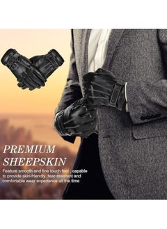 Winter Genuine Sheepskin Leather Gloves for Men, Warm Touchscreen Texting Cashmere Lined Driving Motorcycle Gloves Cashmere Lining, Driving Gloves for Outdoor Use - pzsku/Z8988C31215ECE7B8FEF4Z/45/_/1740665188/d0c77d96-9092-4223-a603-95806b3b916e