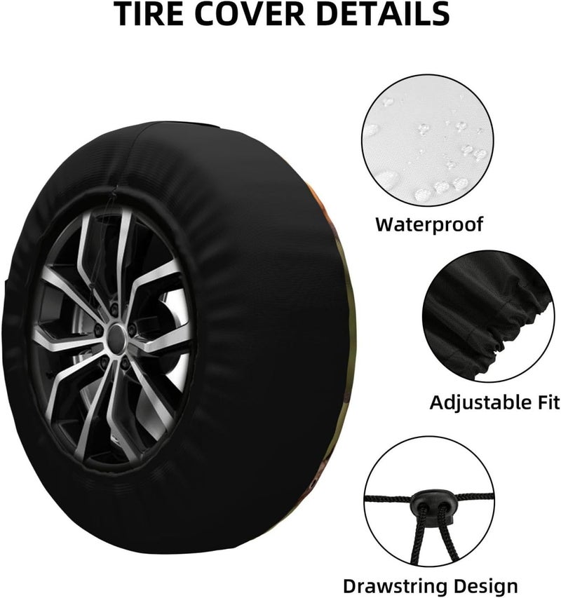 Cute Squirrels Spare Tire Cover Dust-Proof Trailer Tire Covers,Tough Tire Wheel Protector Weatherproof Wheel Covers Universal Fit for SUV Truck Rv Travel Trailers Accessories 15 inch - Image 2