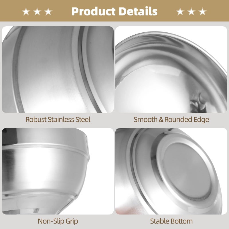 Double Wall Stainless Steel Bowls 24 Oz Heat And Cold Resistant Non Slip Serving Bowls - Image 5
