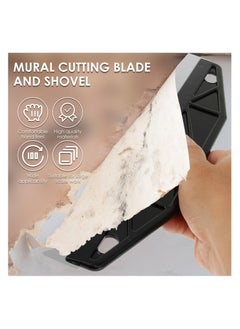 SYOSI 12" Scraper Razor Blades, 3 Pcs Paint Trim Scraper, Stainless Steel Wallpaper Scraper with Comfortable Handle, Multipurpose Paint Trim Blade for Precision Painting Smearing Repairing Wallpaper  - Image 2