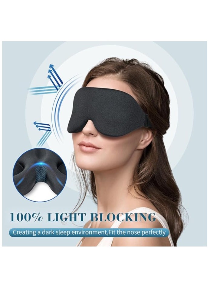 3D Contoured Sleep Mask for Women & Men, Luxury Light-Blocking Eye Mask with Carry Pouch, Adjustable Strap for Travel and Naps, Black - pzsku/Z8988DA2244E59548AD5DZ/45/_/1732453284/d3087085-fefa-4a0c-a2a2-d2ade7ec69b1