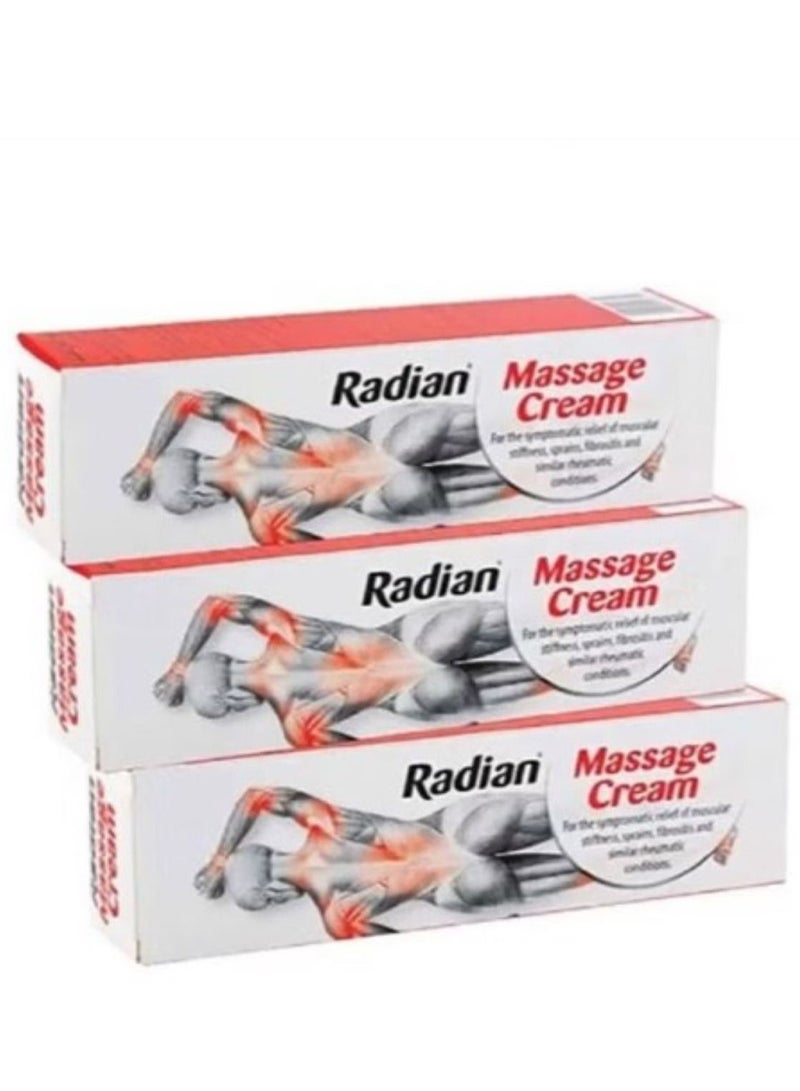 Radian Massage Cream 40g Pack of 3 for Temporary Relief of Muscular Stiffness Sprains and Rheumatic Discomfort - Image 1