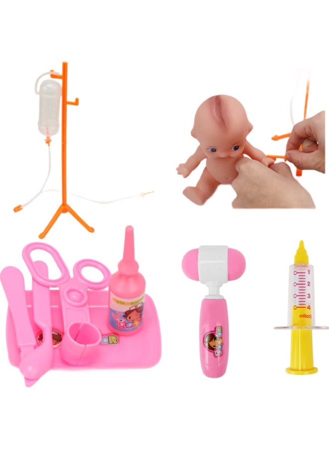 Xst Doctor Toy Set For Girls, Pretend Play Injection Syringe With Sound And Light, Stethoscope, Medicine Box, Boys' Children'S Day Gift - Image 1