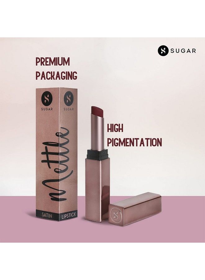 SUGAR Cosmetics Mettle Satin Lipstick 03 Emma (Reddish Brown) 2.2 Gms Waterproof Longlasting Lipstick For A Silky And Creamy Finish Lasts Up To 8 Hours - Image 4