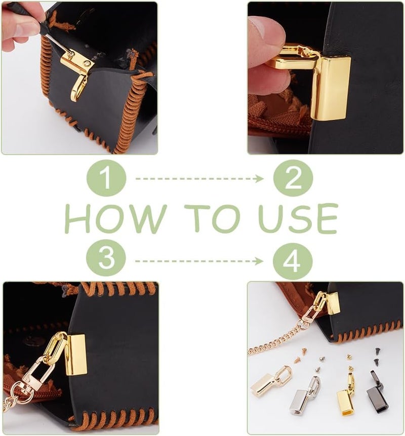 كلاراكو 5 أزواج من مشبك جانبي معدني من كلاركو للحقائب، 5 ألوان من مشابك تعليق حقائب اليد، موصل حزام سلسلة حقائب الكتف مع حلقة على شكل حرف D، ملحقات أدوات الحقائب المصنوعة من سبائك معدنية لحقائب اليد الجلدية اليدوية - Image 3