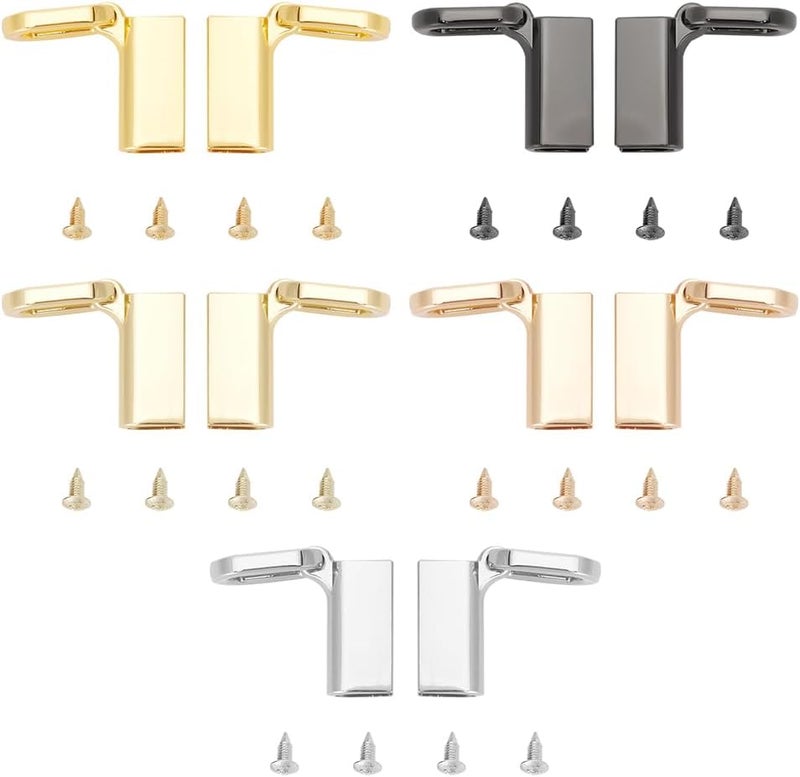 كلاراكو 5 أزواج من مشبك جانبي معدني من كلاركو للحقائب، 5 ألوان من مشابك تعليق حقائب اليد، موصل حزام سلسلة حقائب الكتف مع حلقة على شكل حرف D، ملحقات أدوات الحقائب المصنوعة من سبائك معدنية لحقائب اليد الجلدية اليدوية - Image 1