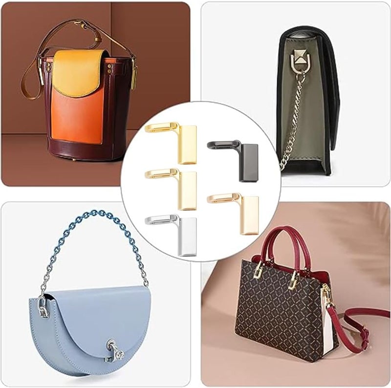 كلاراكو 5 أزواج من مشبك جانبي معدني من كلاركو للحقائب، 5 ألوان من مشابك تعليق حقائب اليد، موصل حزام سلسلة حقائب الكتف مع حلقة على شكل حرف D، ملحقات أدوات الحقائب المصنوعة من سبائك معدنية لحقائب اليد الجلدية اليدوية - Image 5