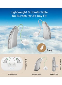 Chixing Invisible Hearing Aids for Seniors, , Noise Cancelling, LED Charging Case (Silver)  - Image 4