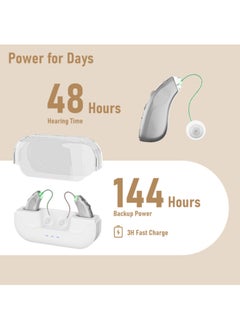 Chixing Invisible Hearing Aids for Seniors, , Noise Cancelling, LED Charging Case (Silver)  - Image 3