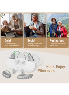 Chixing Invisible Hearing Aids for Seniors, , Noise Cancelling, LED Charging Case (Silver)  - Image 5