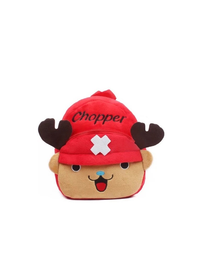 Loquat Kids Chopper Embroidered Backpack Cartoon Plush Kindergarten Backpack 